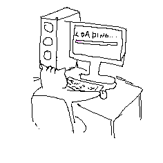 kitty cat being lazy at the computer